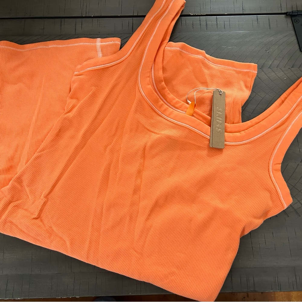 Skims Cotton Rib Onsie in Apricot Size L